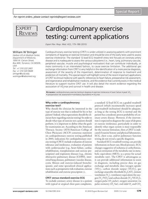 cardiopulmonary exercise testing current applications