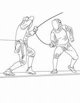 Fencing Esgrima Sport Hellokids Escrime Escrimeur Pintar Fence Combate Boxeo Olympiques Esportes sketch template