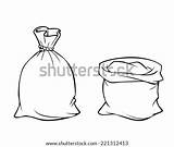 Sack Drawing Cartoon Burlap Pic Shutterstock Vector Stock Search sketch template
