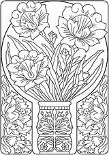 Coloring Pages Adult Nouveau Dover Publications Book Creative Haven Doverpublications Flower Para Colouring Elegant Deluxe Adultos Aikuisille Värityskuvia Books Flores sketch template