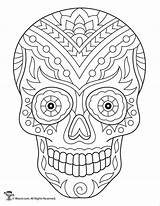 Skull Skulls Skeleton Woojr Mandala Adults sketch template