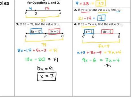 unit  geometry basics homework  angle addition postulate answer key