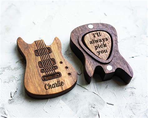personalized guitar pick  box custom guitar pick holder etsy