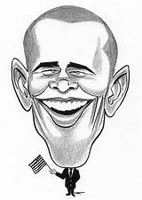Cartoon Obama Drawing Barack Caricature President Getdrawings sketch template