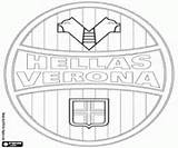 Verona Hellas Serie Fc Badge Coloring Calcio Emblems Flags League Italian Football Pages Logo sketch template