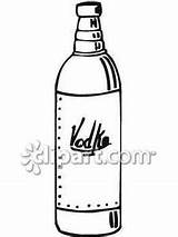 Bottle Vodka Drawing Getdrawings Wine Line sketch template
