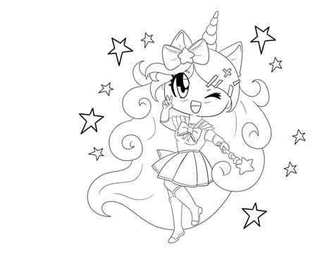 magical girl unicorn coloring page  jacqeydraws  deviantart