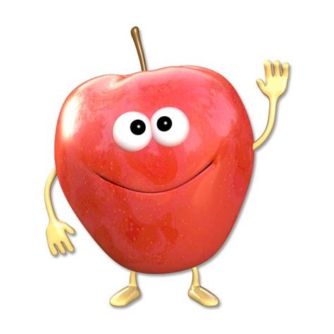 S Divertidos Clip Art Happy Foods Red Apple