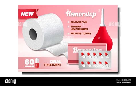 hemorrhoids oral treatment advertising poster vector stock vector image