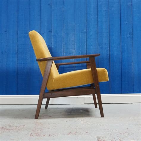 mid century modern lounge chair  yellow