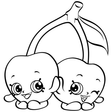 shopkins coloring pages  kids cherry twins