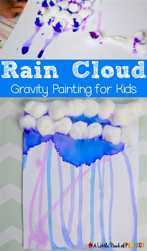 rain cloud gravity painting  kids  fun  easy process art