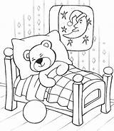 Sleeping Teddy Sleepover Teddies Comfort Malvorlage Blume Designlooter sketch template