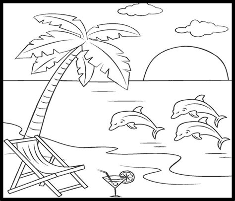 summer beach coloring pages  etsy