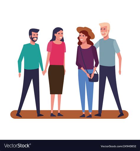 Friends Hanging Out Cartoon Royalty Free Vector Image