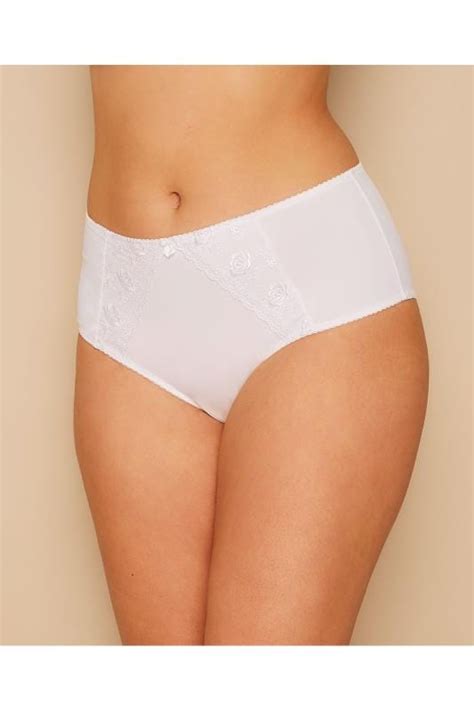 white embroidered briefs with lace detail