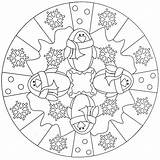 Mandala Mandalas Ausmalbilder Coloriage Erwachsene Invierno Pinguin Hivern Inverno Mandales Weihnachten Coloriages Kleurplaten Recortar Pingouin Pinguinos Sabry Maestra Adults Stampare sketch template
