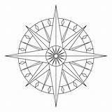 Compass Rose Blank Template Drawing Coloring Pages Patterns sketch template