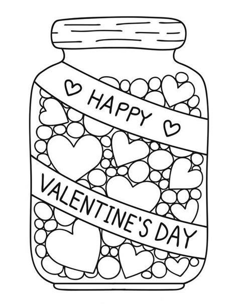 valentines day gift ideas pinwire candy jar coloring page valentines