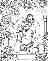 Krishna Janmashtami Shri Singing Bird Colornimbus sketch template