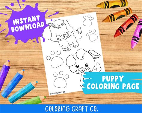 puppy dog coloring page printable coloring pages dog etsy india
