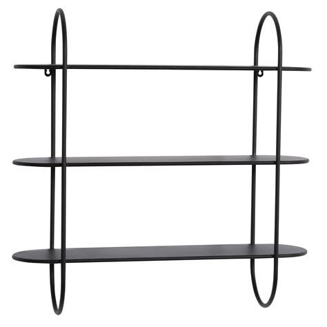 decmode  black metal oval  tier wall shelf    walmart