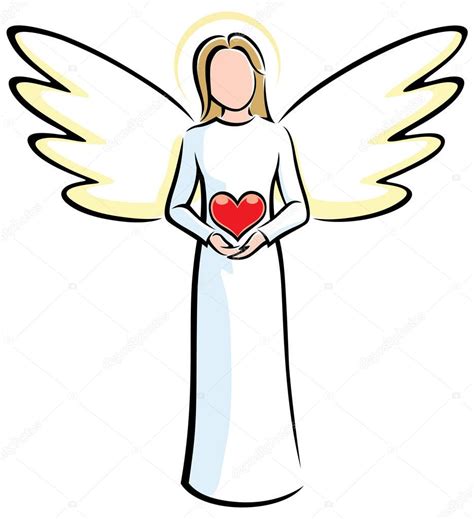 clipart angel holding  heart angel holding heart stock vector