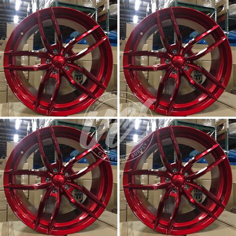 alloy wheels rims bolt pattern  red  offset set   walmartcom