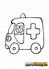 Ambulance Coloring Car Kids sketch template
