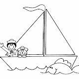 Coloring Sailboat Sailling Ship Pages Kids sketch template