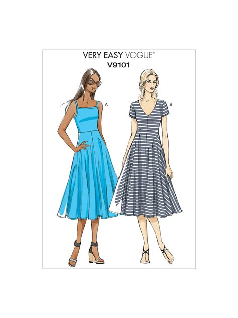 vogue very easy women s a line dress sewing pattern 9101 at john lewis