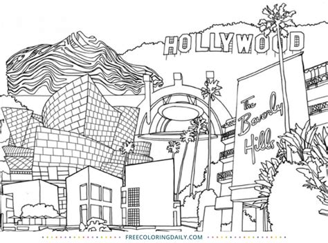 hollywood coloring page  coloring daily