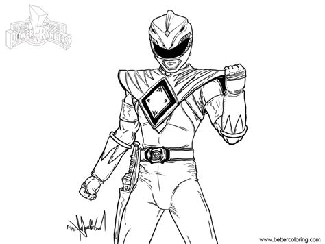 mighty morphin power rangers coloring pages fan art  printable