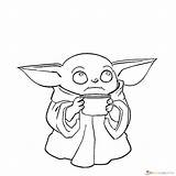 Coloring Yoda Baby Pages Mandalorian sketch template