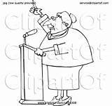 Cartoon Politician Podium Speaking Female Djart sketch template