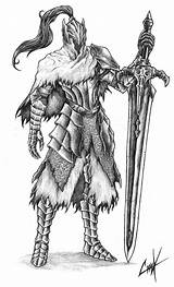 Souls Artorias Abysswalker Dungeons Ornstein Medieval Wolf Dlc Knights Demon Samurai sketch template