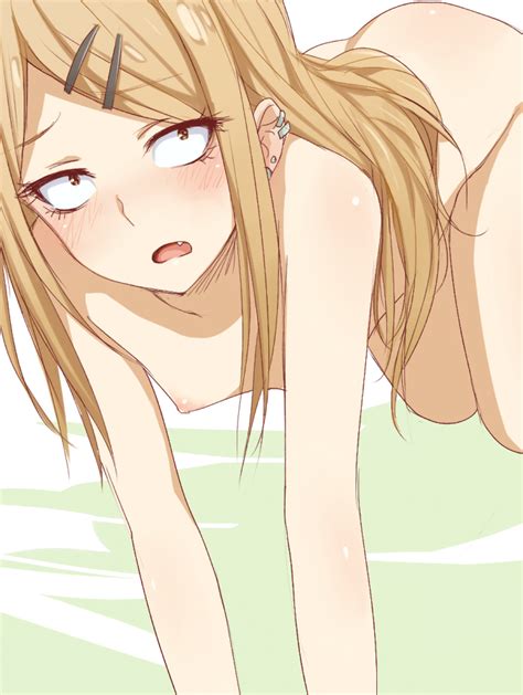 rule 34 all fours ass blonde hair blush breasts brown eyes dagashi
