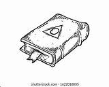Grimoire Book Magic Symbol Shutterstock These Vector Background sketch template