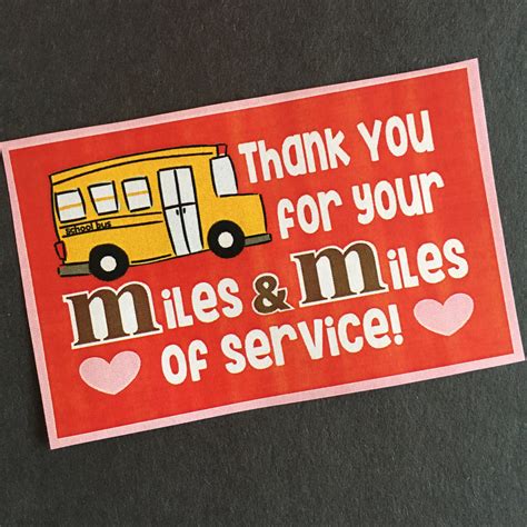 bus driver appreciation cards printable part  giving  gift
