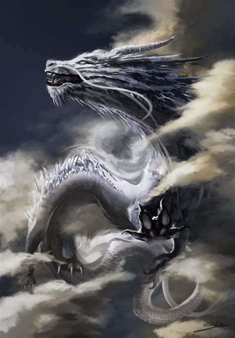 photo white chinese dragon architecture monster style