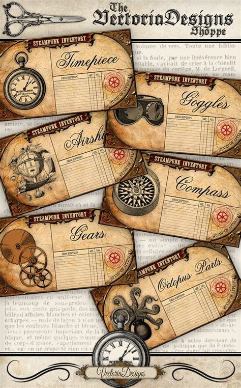 steampunk inventory labels vdlast