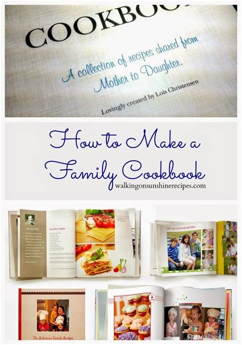family cookbook walking  sunshine recipes cookbook