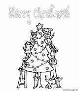 Christmas Coloring Tree Kids Merry Pages Printable Info sketch template
