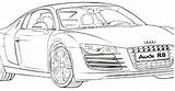 R8 Audi Colouring sketch template