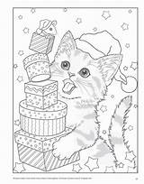 Christmas Coloring Cat Pages Printable Kitty Cats Print Holiday Santa Choose Board Book Adana Adult Mandala sketch template