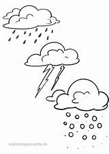 Malvorlage Wetter Niederschlag Wolke Ausmalen Durumu Boyama Hava sketch template