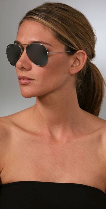 lyst ray ban mirrored aviator metal sunglasses in black
