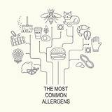Illustration Allergens Allergy Causes sketch template