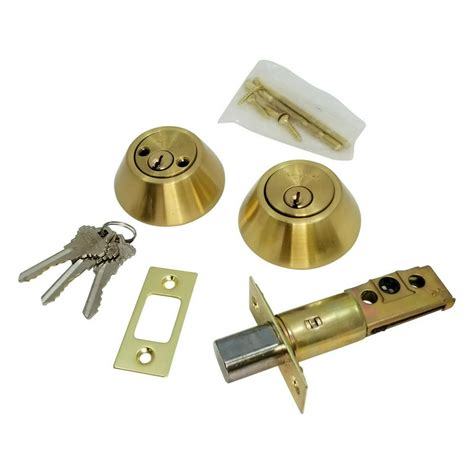 double sided deadbolt lock entry keyed cylinder  keys exterior door satin brass walmartcom