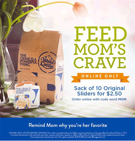 white castle july  coupons  promo codes